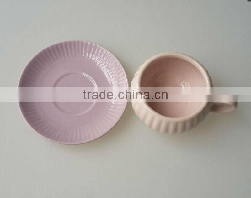 2014 Fashion ceramic 280ml coffee cup saucer