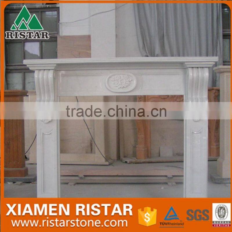 For sale natural white marble fireplace surround mantel RST-FP-DLS009A