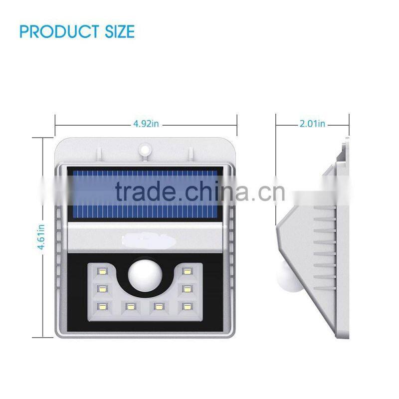 Bright 8LED Solar Power Lights 3Mode Outdoor Solar Motion Light for Path Garden Lighting-4Pack