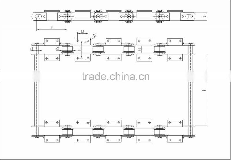 B1000 hangzhou custom design high quality F Type Roller alloy conveyor chain