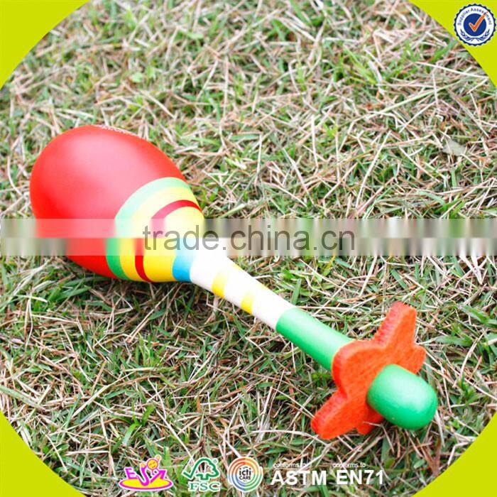 Wholesale children wooden musical hand bell toy popular teaching wooden hand bell toy W07I023