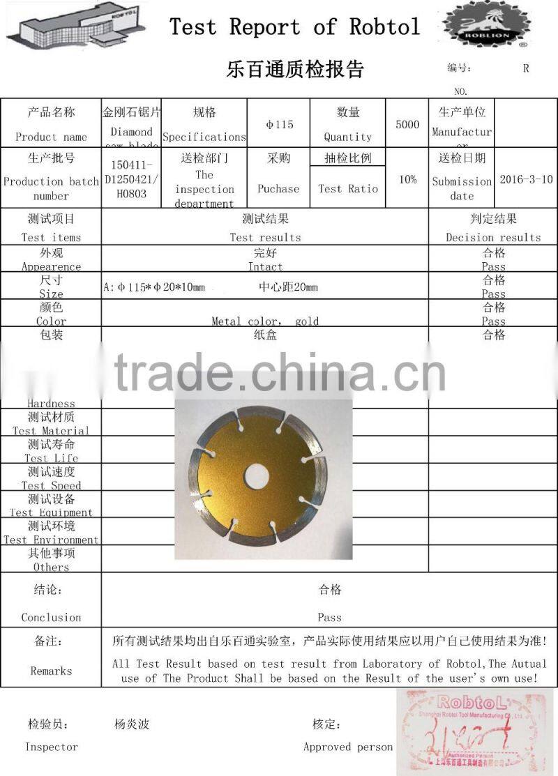 4.5" Segmented Diamond Saw Blade Angle Grinder Circular Cutting Disc Disk Wheel Universal Stone Brick Block Concrete
