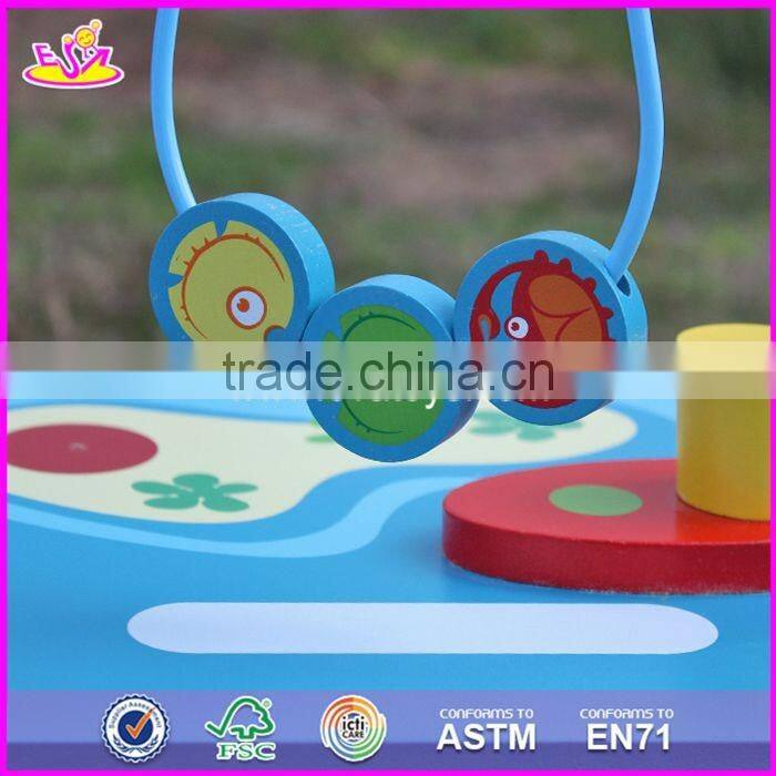 2017 new design 5 in 1 multi-function children wooden bead maze table W11B134