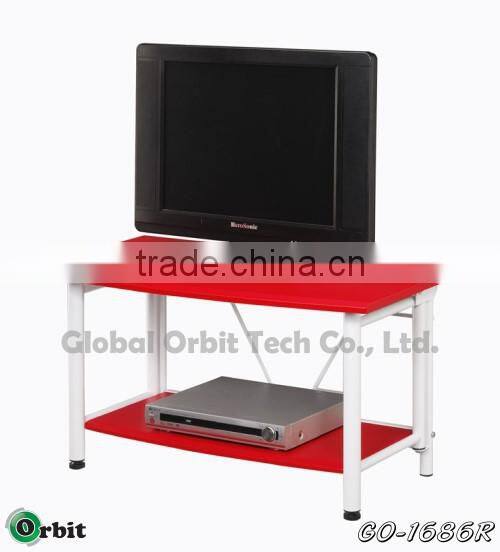 Plasma MDF TV table stand with shelf, folding wooden TV stand