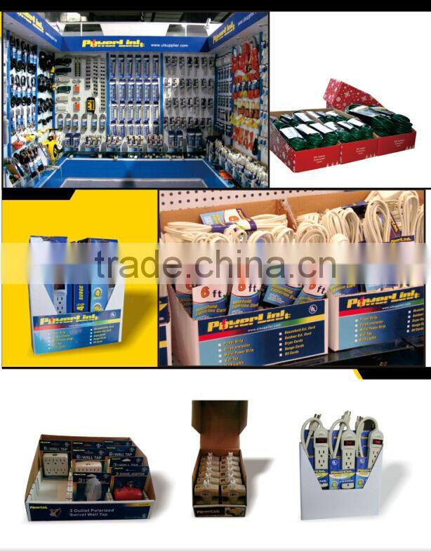 S60199 6 FT 3 Outlet 2 Prong Indoor Wall Power AC Extension Cord Cable White UL Listed