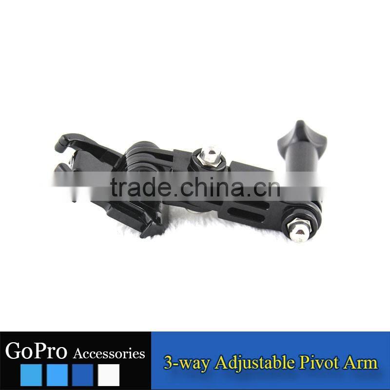 2016 New Wholesale adjustable 3-way pivot arm for sports camera accessory