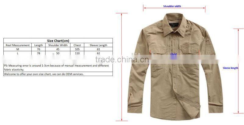 Slim Soft Comfortable Outdoor Quick Dry 100% Nylon Mens Long Sleeves Casual Pants Shirts