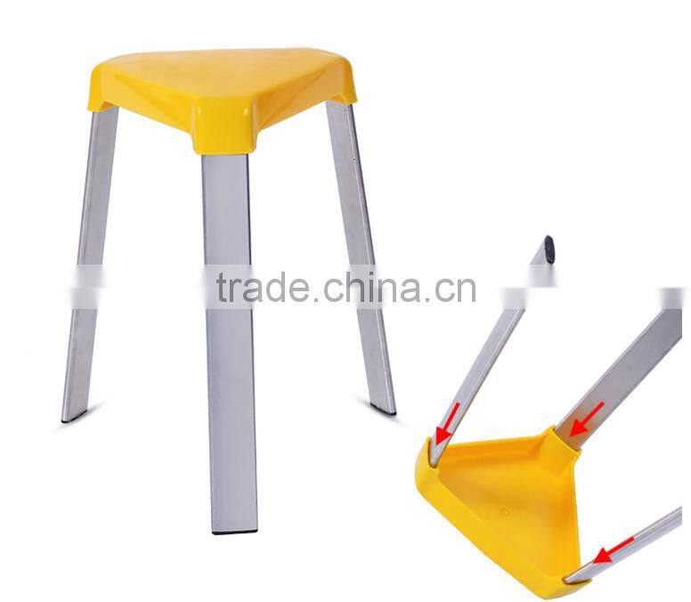 Candy-colored thick stainless steel household plastic stool