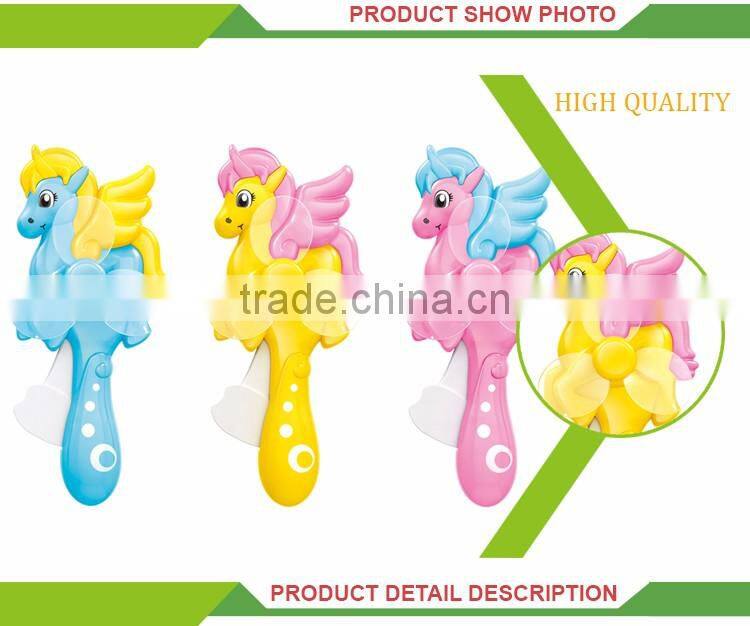 Wholesale cartoon horse pressure mini plastic hand fan for children