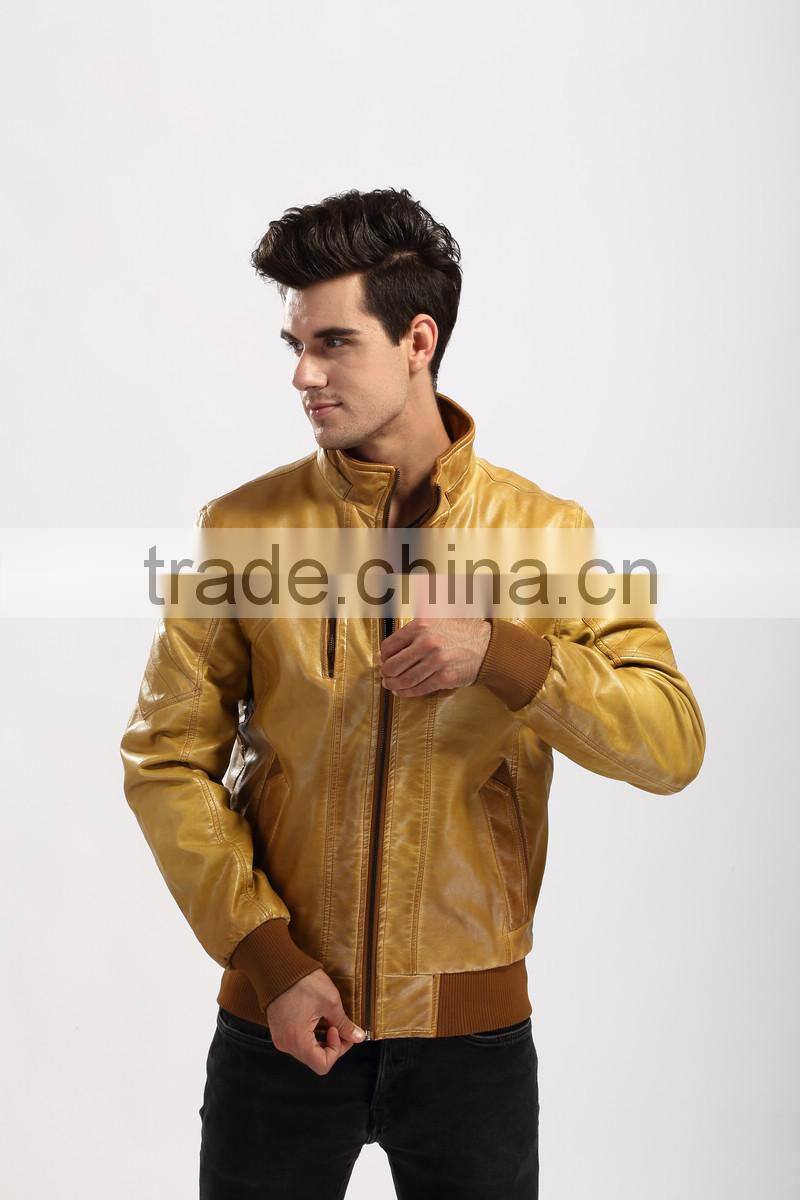 2017 Stylis Slim Fit Men Leather Jacket