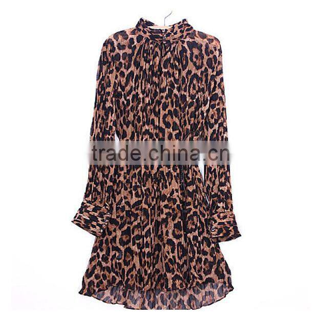 New Arrival Spring Summer 100% polyester leopard print lady sexy clothes