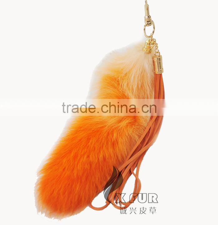 CX-R-25A China Best Selling High Quality Custom Cute Fox Fur Charm Keychain