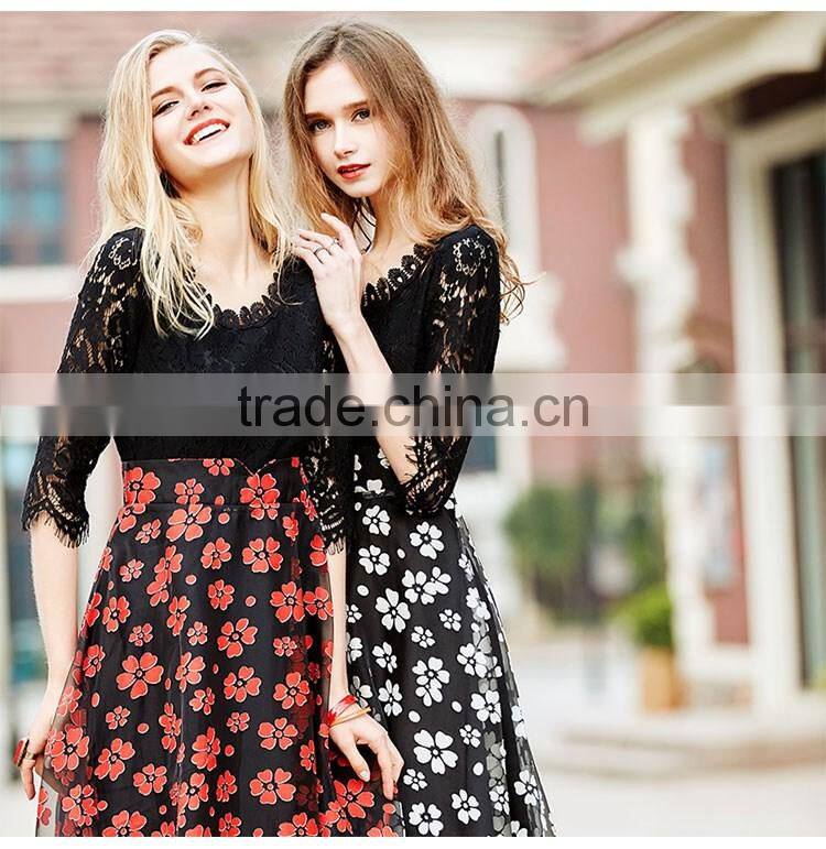 2017 Lace Best Selling Dress Women Sleeve Casual Office Lady Working Outdoor Fashion Autumn Dress