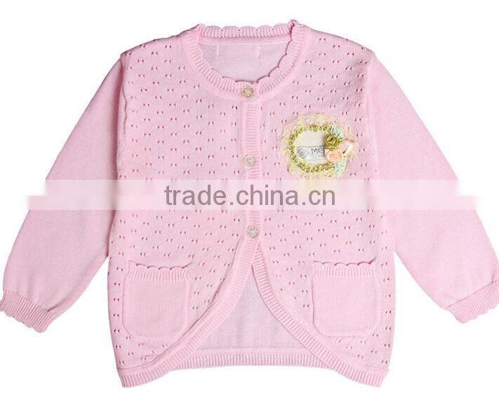 stylish white pink purple cotton knitted baby girls sweater cardigan