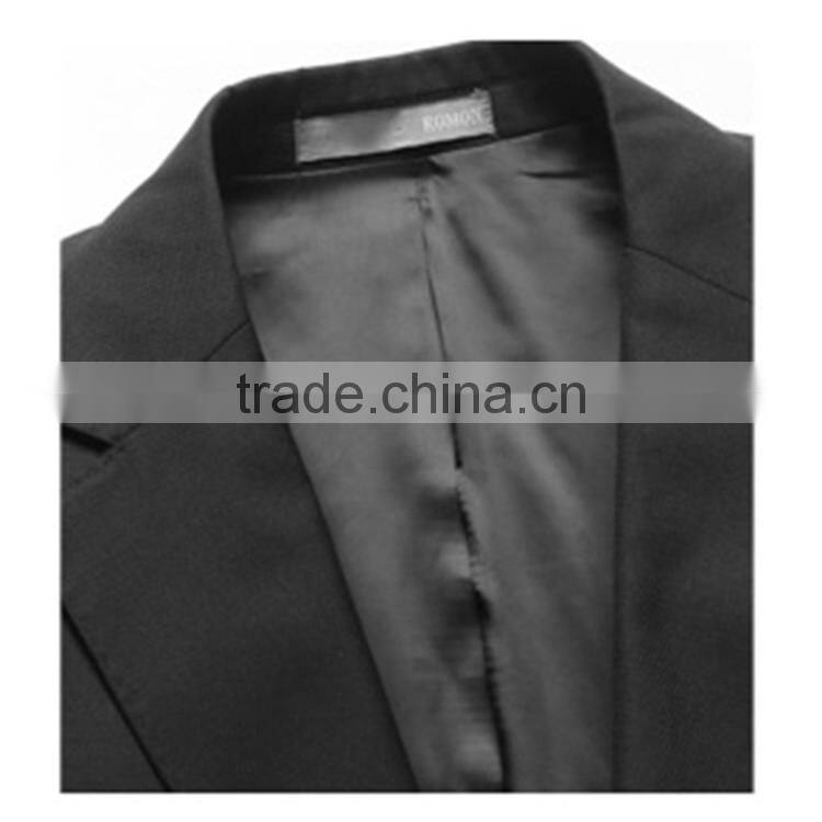 2017 Wholesale Custom Classic Style Regular Fit 2 Button Black Mens Suit