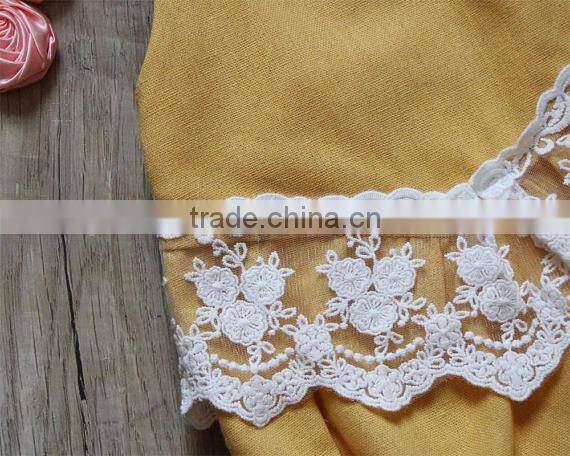 Wholesale Summer 0-24M Baby Clothes Toddler Plain Sleeveless Jumpsuit Baby Lace Linen Romper