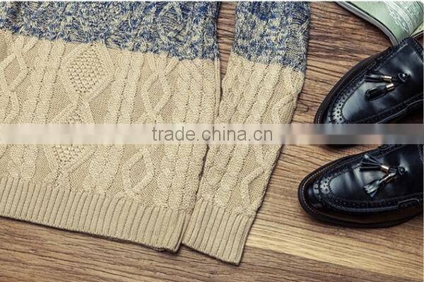 men melange color cotton pullover sweater