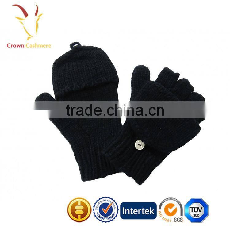 Winter Cashmere Cotton Knitted Fingerless Hand Gloves Mitten