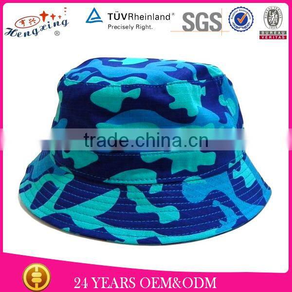 Custom made Woven label demin fishmen camo bucket hats for sale