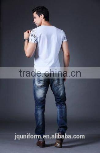 2016 trendy mens cotton t shirt custom fashion t shirt