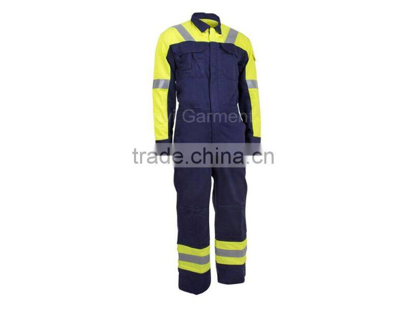 Nomex and FR Viscose Blended Fabric Permanent Flame Retardant Coverall With 3M Reflective tape