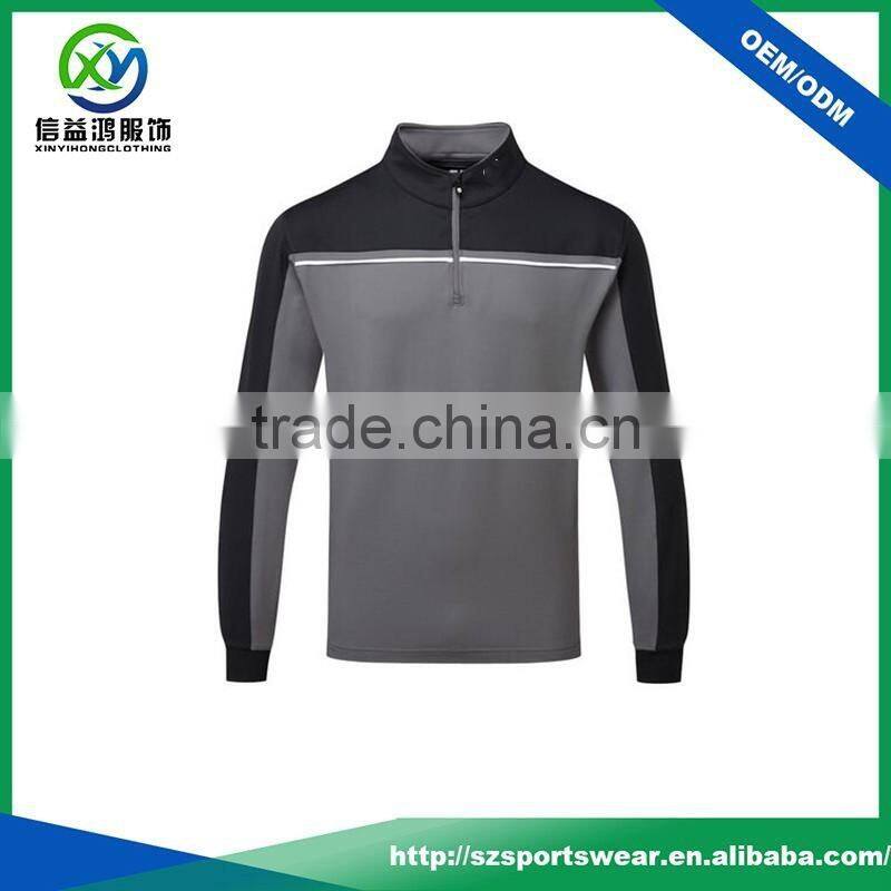OEM service high quality long sleeve pullover windbreaker mens golf sweater with your own logo design