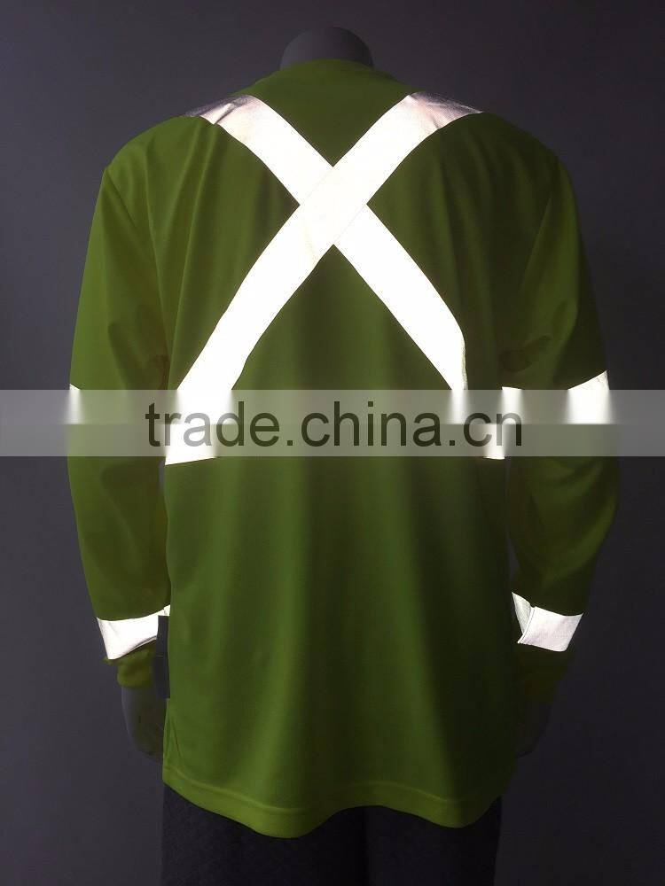 Polyester micro mesh long sleeve chest pocket wicking protective t-shirt