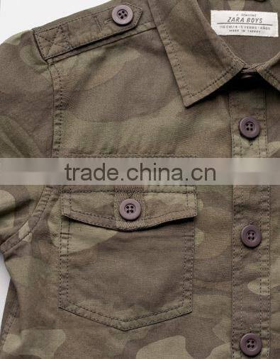 New Boy And Girl T Shirt Cool Camouflage Pattern Trun Down Collar Children Casual Clothing Cotton OC40323-22