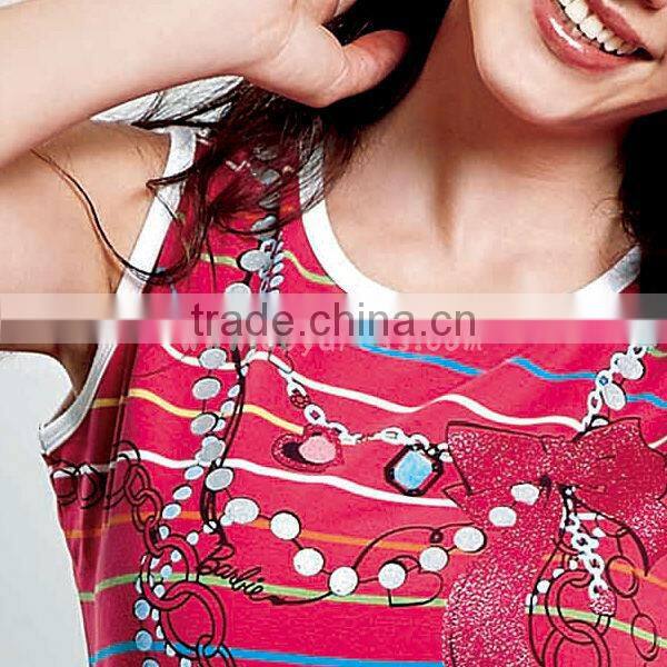 2014 summer women sleevless top fashion pajamas new design pajama