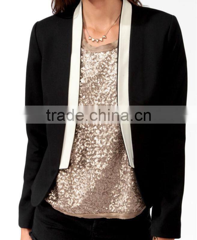 Contrast Shawl Collar Blazer