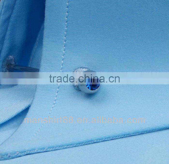 2017 Light blue French cuff men dress or tuxedo shirt