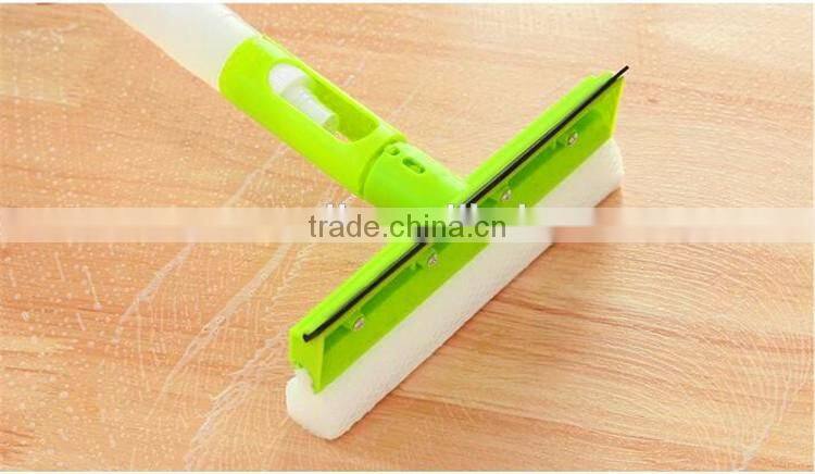 3 in 1 spray window squeegee with sponge and rubber, window cleaner, glass window cleaning wiper