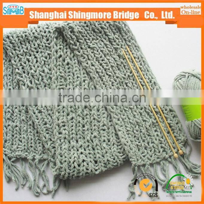China novelty yarn factory cheap wholesale 100 polyester knitting chenille yarn for knitting scarf in low yarn price