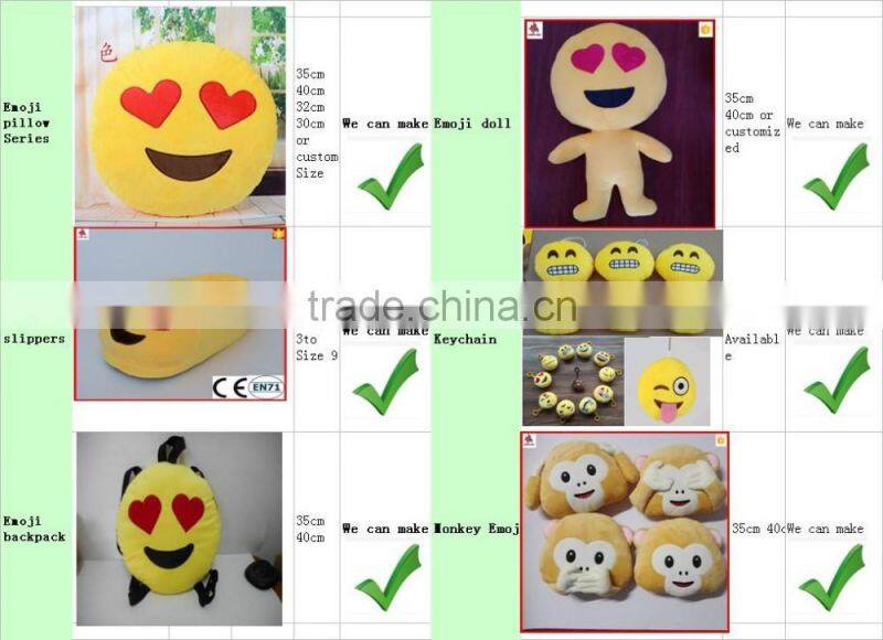 12" Inch / 30cm Large Emoji Pillows Smiley Emoticon Soft Plush Stuffed Yellow Roundy
