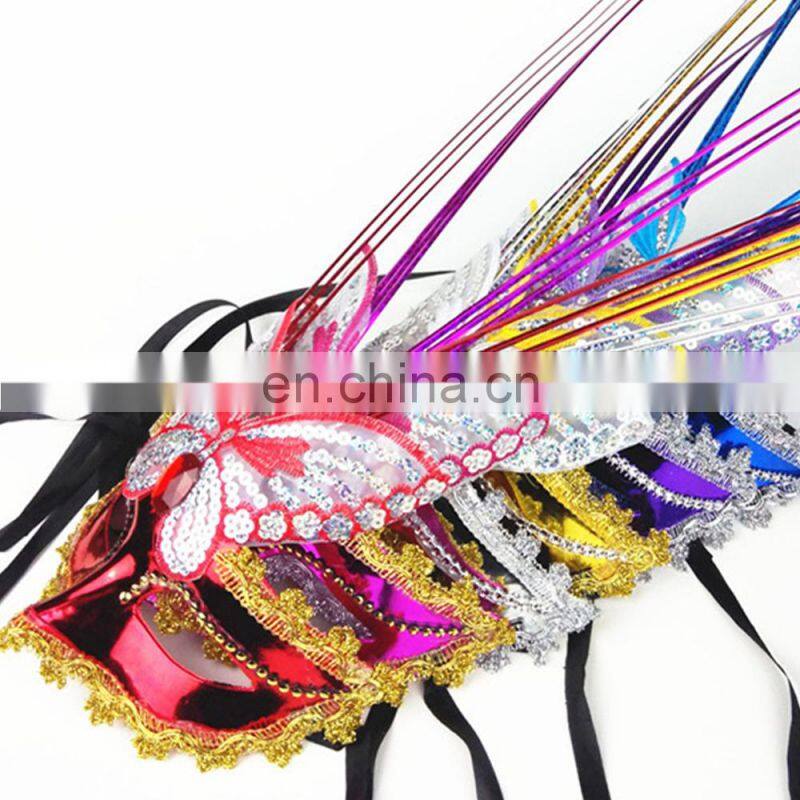 2015 Colorful feather venetian masquerade half face mask halloween dress ball eye mask sexy party mask