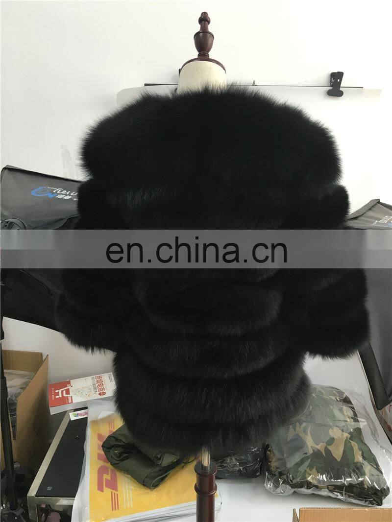 Real Fox Fur Jacket Fashionable Dyed Colour Real Fur Coat Wholesale