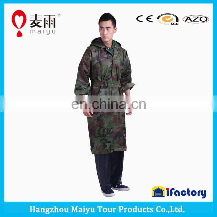 1pc waterproof camouflage rain suit long rain poncho