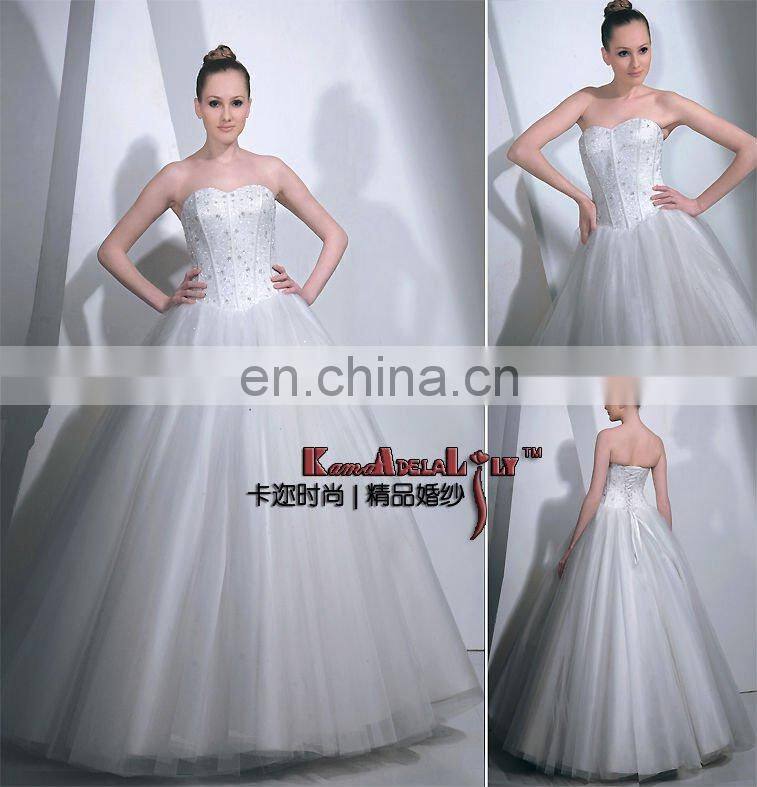 EB715 strapless two pieces embroidery beaded fashion wedding gown