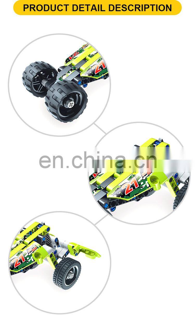 Green color racing model bricks construct toy Building bricks