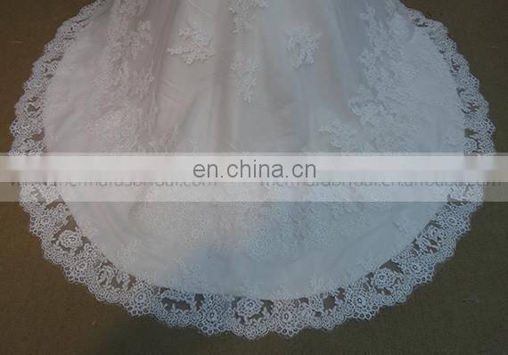 Terse Fish Cut Sweet Heart Cap Sleeve Lace Wedding Party Dress