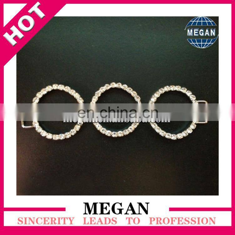 Double round jewelry rhinestone chain connector