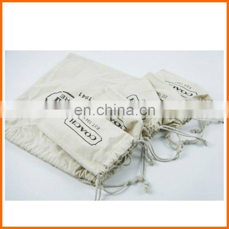 Wholesale denim cotton fabric garments drawstring bag