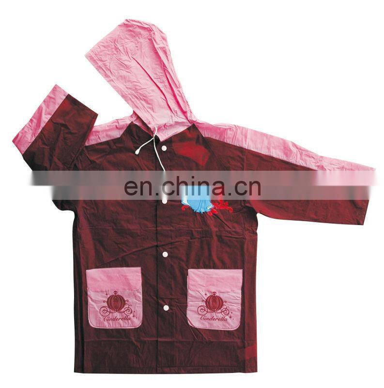 Cute Waterproof Hooded PVC Kids Children Raincoat