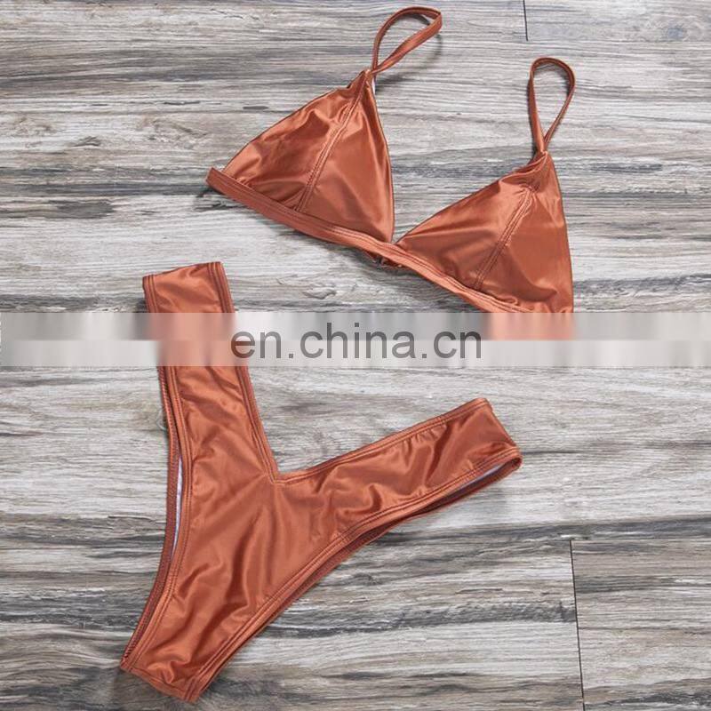 2019 Summer Swimwear Women Two Pieces Bikini Set Solid Padded Push Up Swimwear Swimsuit Pool badeanzug damen New Arrival