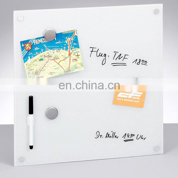 4mm tempered glass dry erase board with magnetic