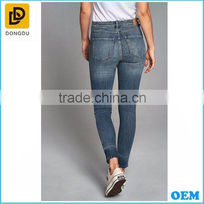 New design ripped blue boyfriend jeans trousers