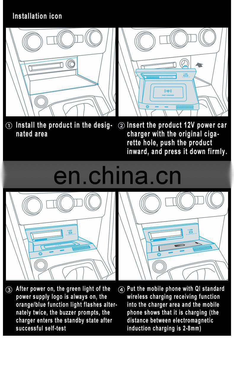 New Product Wireless Car Charger Mount For Tiguan L/Tuyue (2017-2020) 72W Fast-Charging Car Charger Wireless