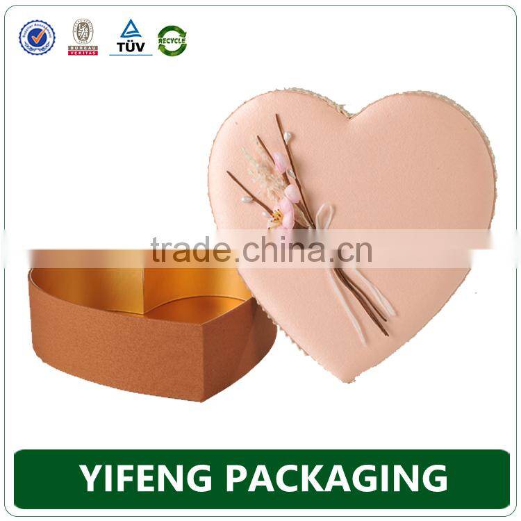 new custom heart shape cardboard gift packaging box, cardboard paper packaging box