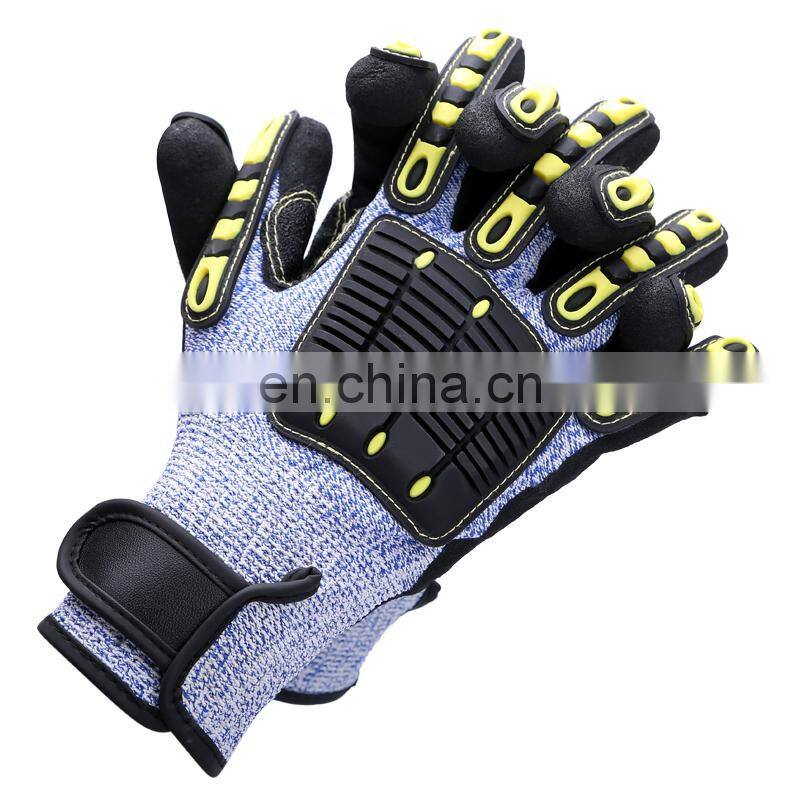 Guantes Anti Virbracion Mechanics Guantes resistentes a los impactos Petroleum Industry Work Glove