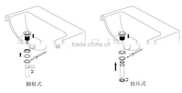 WESDA Washroom stainless steel Basin filp Style Sink Drainer without Overflow Hole